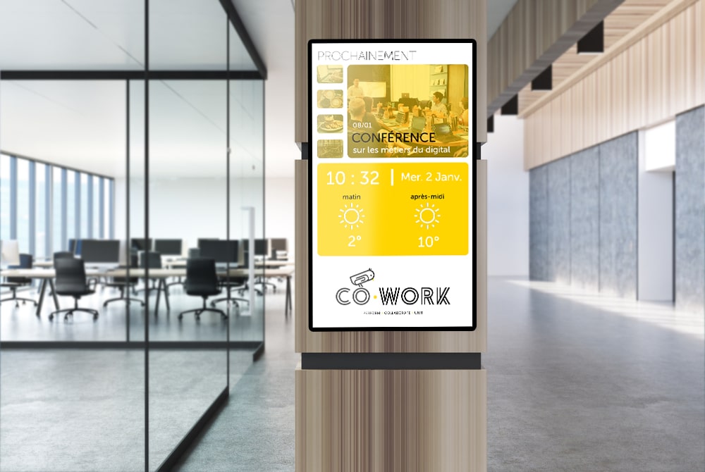 affichage dynamique pour coworking