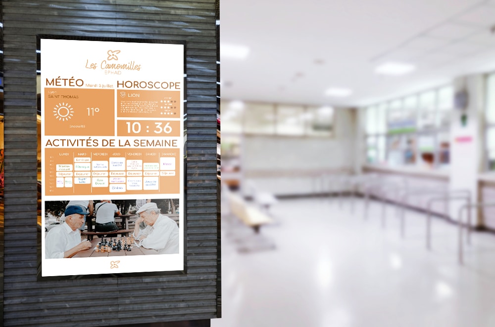 affichage dynamique à l'hôpital